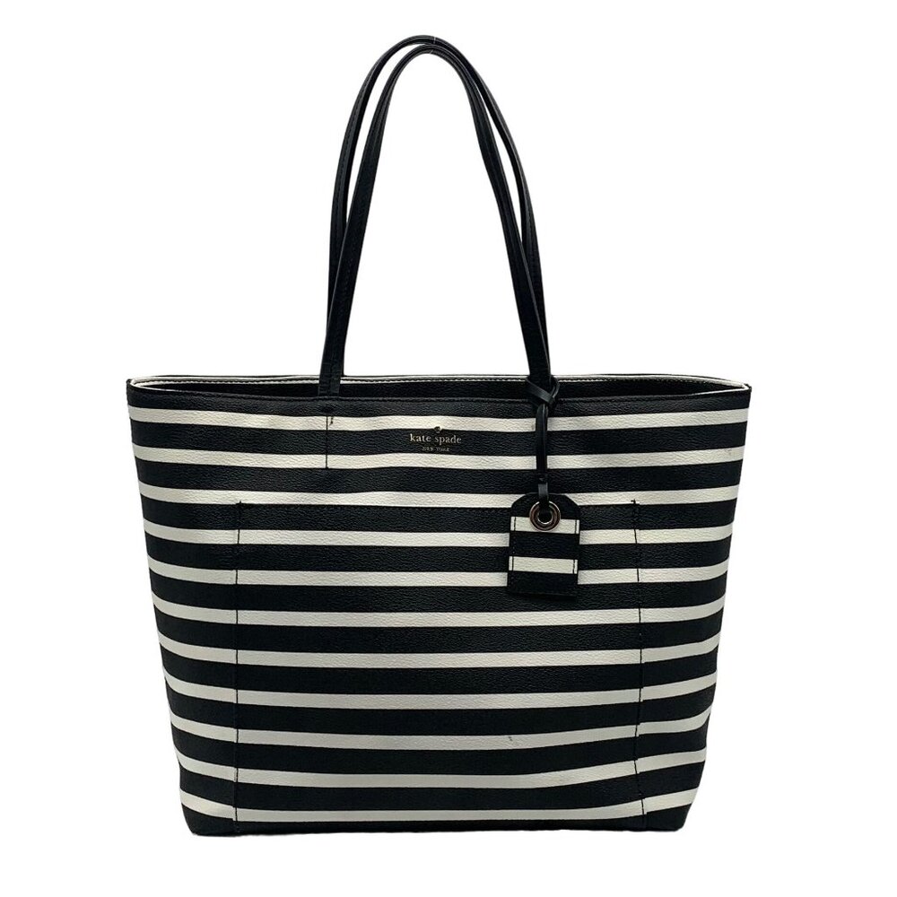 Kate Spade Hyde Lane Black & White Striped Riley Tote